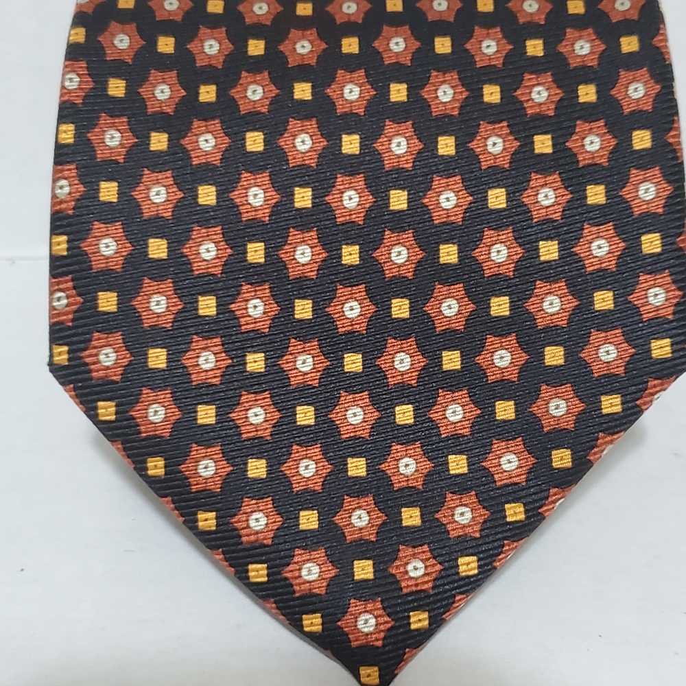 Barneys New York Men's Silk Tie Black Orange